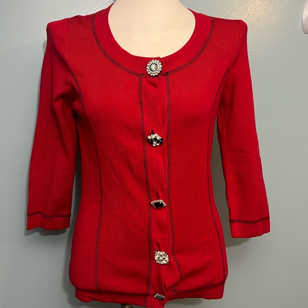 Michael Simon women’s three-quarter sleeve sweater/top red size small
